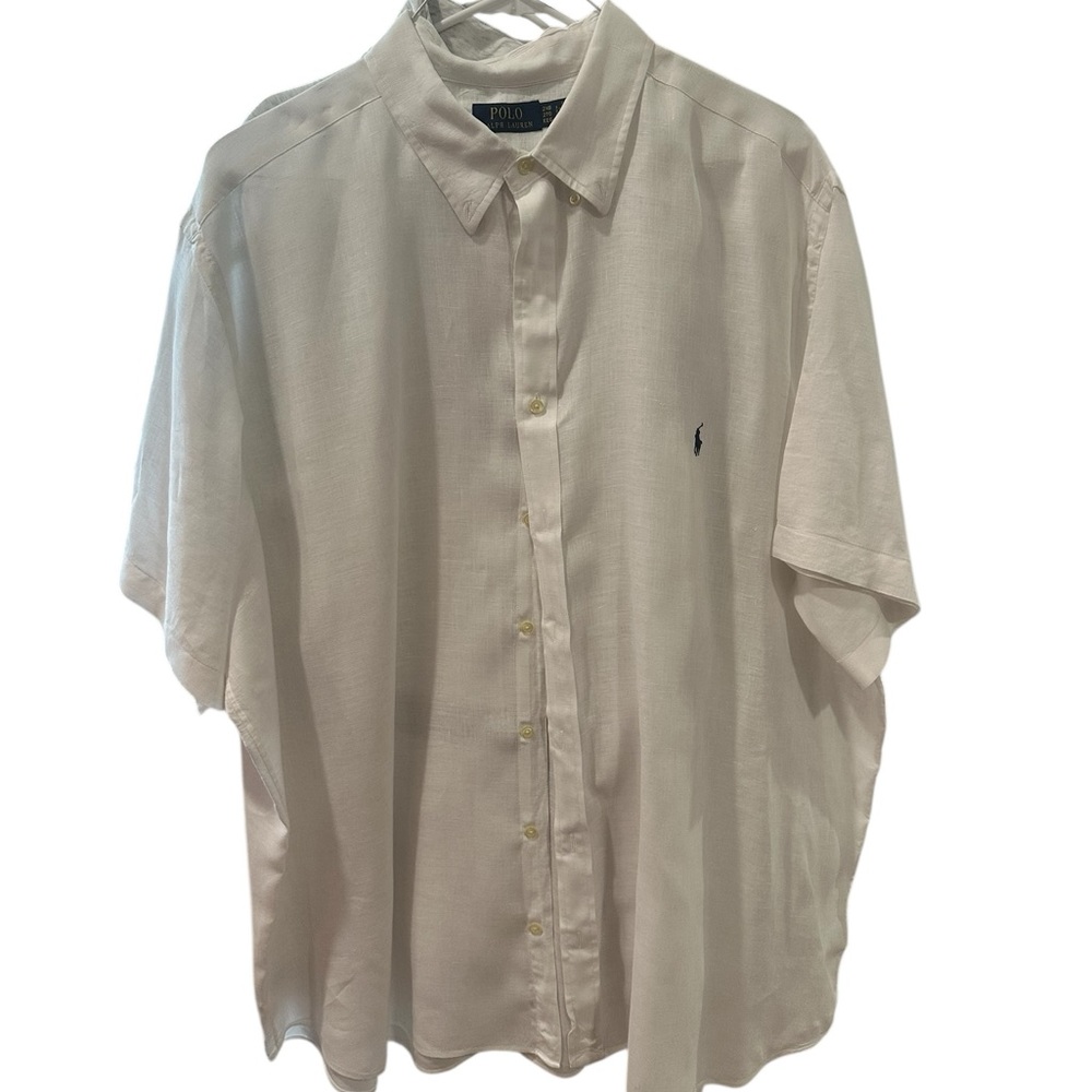Polo by Ralph Lauren Men's white linen Button Down Shirt